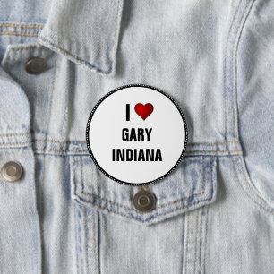 Badge Rond 7,6 Cm I Love Gary, Indiana Button