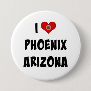 Badge Rond 7,6 Cm I Love Phoenix, Arizona