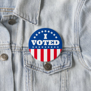 Badge Rond 7,6 Cm I Voted Flag Button Election