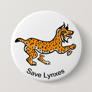 Badge Rond 7,6 Cm Iberian lynx - button