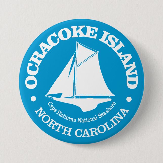 Badge Rond 7,6 Cm Île Ocracoke (sloop) (Devant)