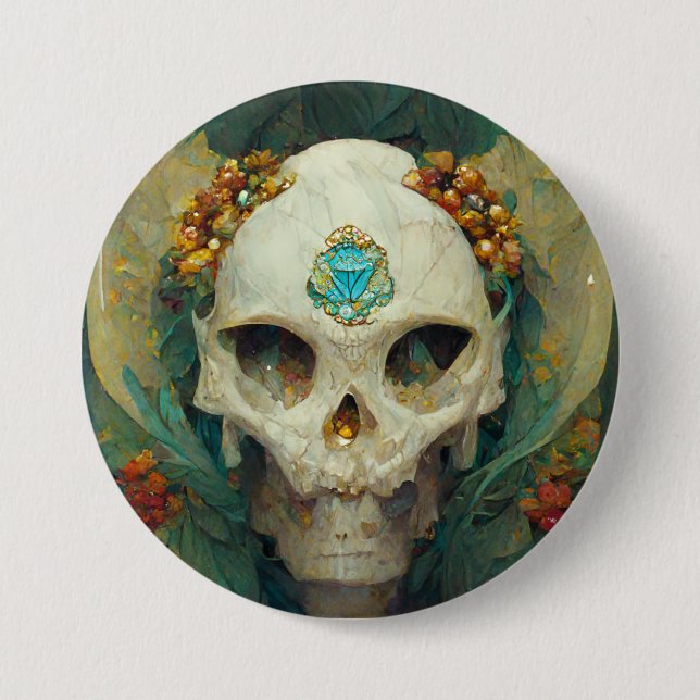 Badge Rond 7,6 Cm Imaginaire du crâne (Devant)