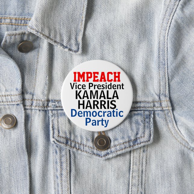 Badge Rond 7,6 Cm Impeach Kamala Harris Parti démocratique (En situation)
