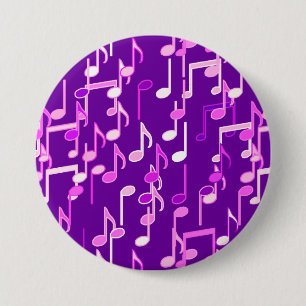 Badge Rond 7,6 Cm Impression musicale - violet violet, multi