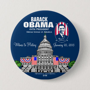 Badge Rond 7,6 Cm Inauguration 2013 présidentielle