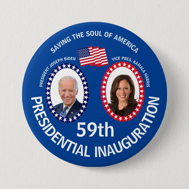 Badge Rond 7,6 Cm Inauguration de Biden Harris (Devant)