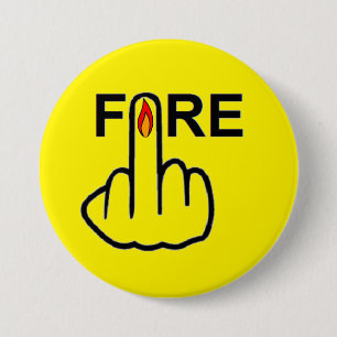 Badge Rond 7,6 Cm Incendie du bouton