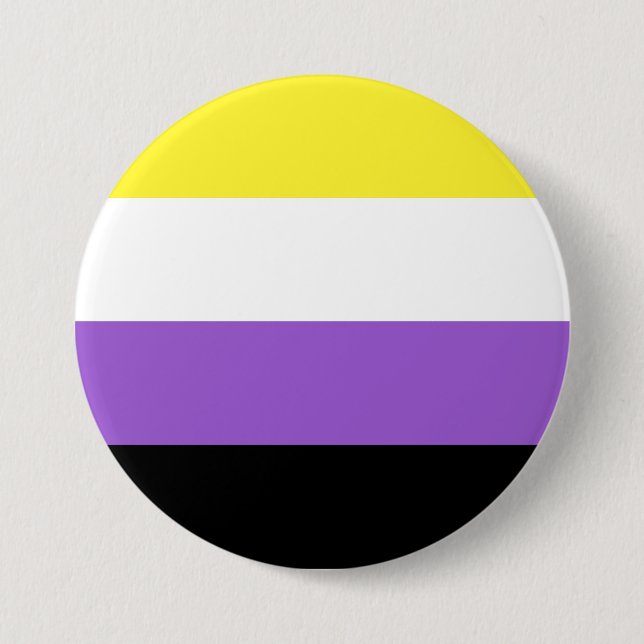 Badge Rond 7,6 Cm Indicateur de fierté non binaire (Devant)