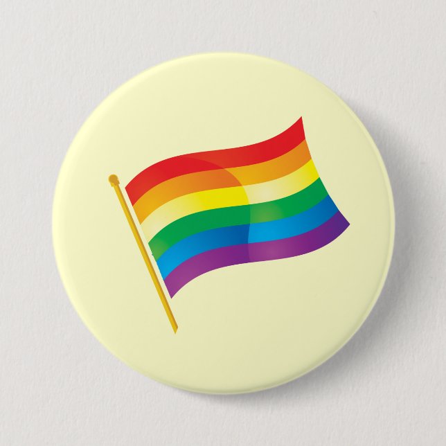 Badge Rond 7,6 Cm Indicateur gay pride (Devant)