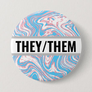 Badge Rond 7,6 Cm Indicateur Transgenre Personnalisable Pronouns-Mar
