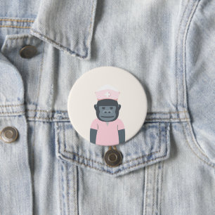Badge Rond 7,6 Cm Infirmière Gorilla