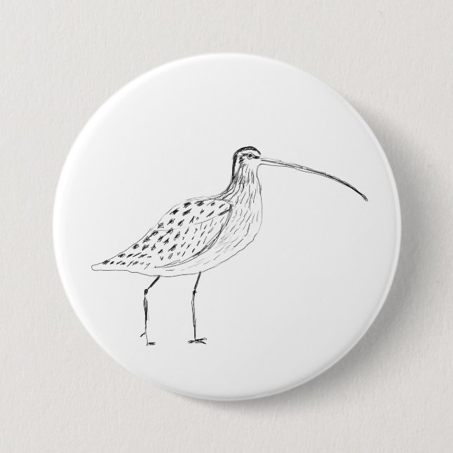 Badge Rond 7,6 Cm Insigne de courlis (Devant)