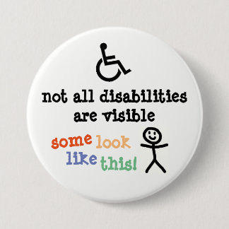 Badge Rond 7,6 Cm Insigne invisible d'incapacité