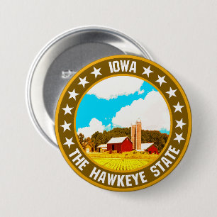 Badge Rond 7,6 Cm Iowa