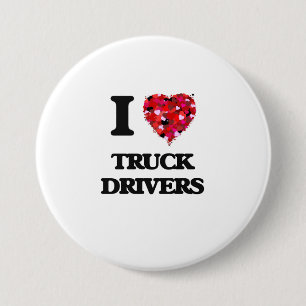 Badge Rond 7,6 Cm J'aime des chauffeurs de camion