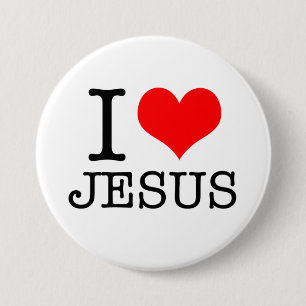 Badge Rond 7,6 Cm J'aime Jésus