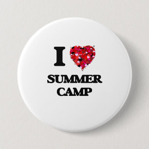 Badge Rond 7,6 Cm J'aime la colonie de vacances