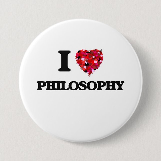 Badge Rond 7,6 Cm J'aime la philosophie (Devant)