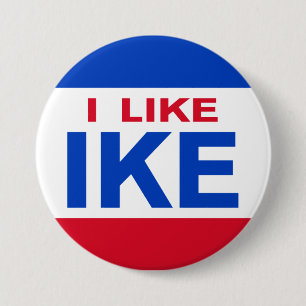 Badge Rond 7,6 Cm J'aime le bouton de campagne d'Ike