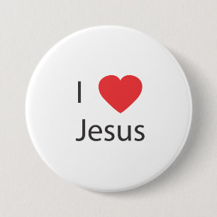 Badge Rond 7,6 Cm J'aime le bouton Jésus