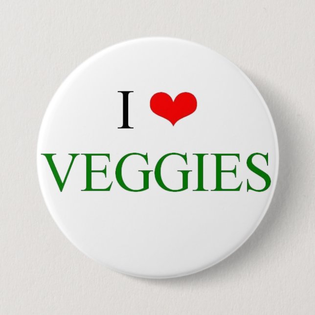 Badge Rond 7,6 Cm J'aime le légume (Devant)