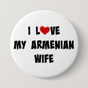 Badge Rond 7,6 Cm J'Aime Ma Femme Arménienne