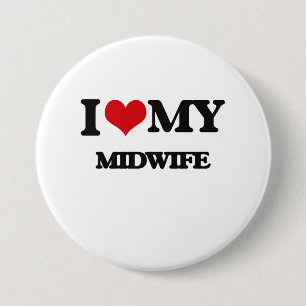 Badge Rond 7,6 Cm J'aime ma sage-femme