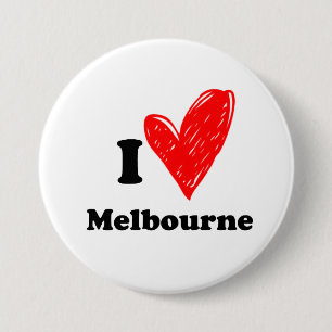 Badge Rond 7,6 Cm J'aime Melbourne