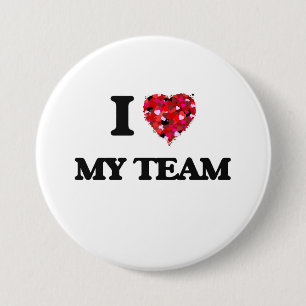 Badge Rond 7,6 Cm J'aime mon équipe