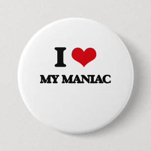 Badge Rond 7,6 Cm J'aime mon fou