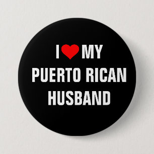 Badge Rond 7,6 Cm J'Aime Mon Mari Portoricain