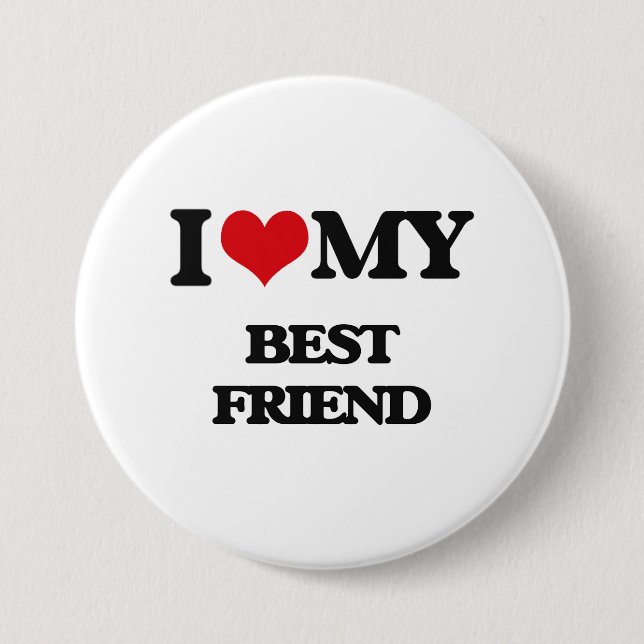 Badge Rond 7,6 Cm J'aime mon meilleur ami (Devant)