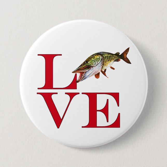 Badge Rond 7,6 Cm J'aime Muskie (Devant)