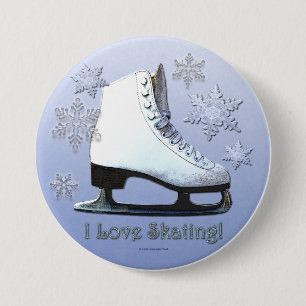 Badge Rond 7,6 Cm J'aime patiner