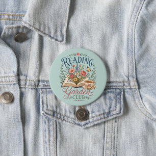Badge Rond 7,6 Cm Jardin de lecture Cottagecore Floral Club