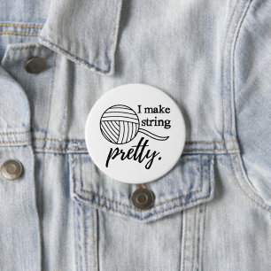 Badge Rond 7,6 Cm Je fais à ficelle de jolis métiers/typographie d