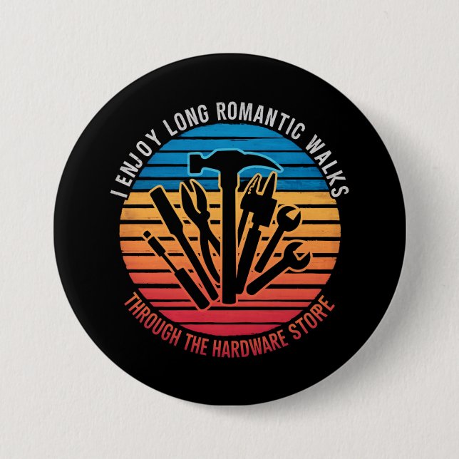 Badge Rond 7,6 Cm Je Profite De Longues Promenades Romantiques À Tra (Devant)