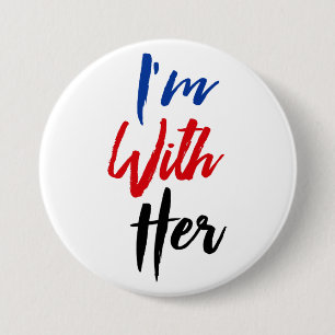 Badge Rond 7,6 Cm Je suis avec elle