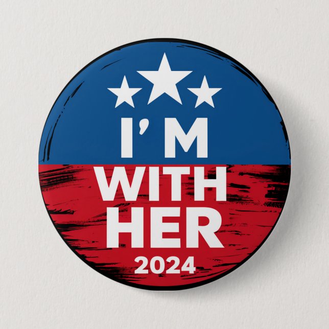 Badge Rond 7,6 Cm Je suis avec elle Kamala Vote pour 2024 Président  (Devant)
