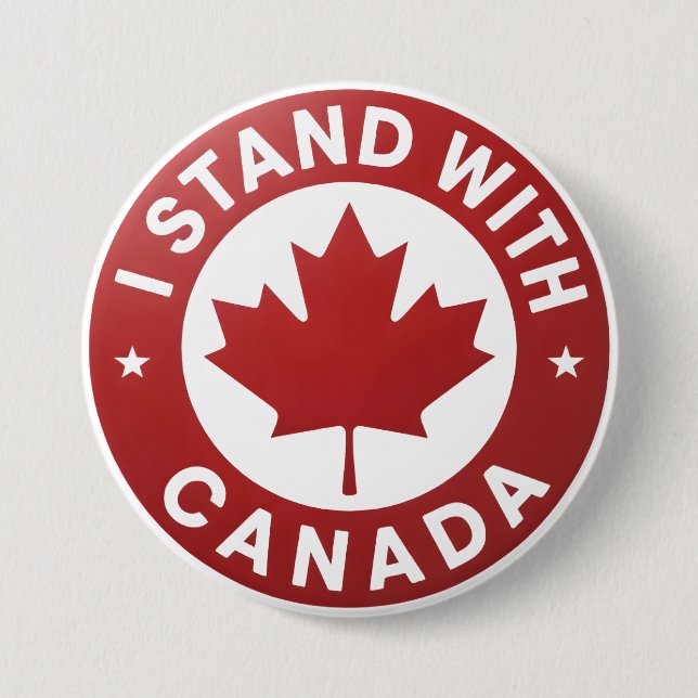 Badge Rond 7,6 Cm Je suis avec le Canada (Devant)