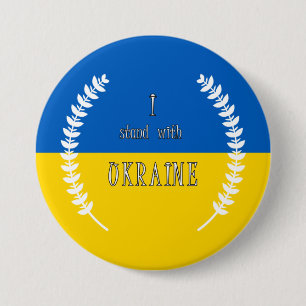 Badge Rond 7,6 Cm Je suis avec l'Ukraine ! ! !  Badge Rond De 7,5 Cm