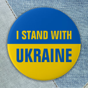 Badge Rond 7,6 Cm Je Suis Avec L'Ukraine Solidarité Drapeau Ukrainie