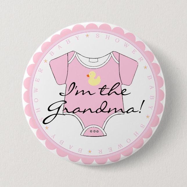 Badge Rond 7,6 Cm Je suis le canard en caoutchouc de rose de (Devant)