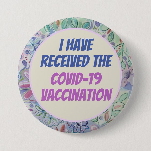 Badge Rond 7,6 Cm Je suis vacciné pour COVID-19 (Devant)