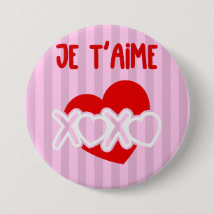 Badge Rond 7,6 Cm Je t’aime.