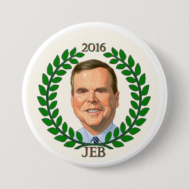 Badge Rond 7,6 Cm Jeb Bush 2016 pour le président (Devant)