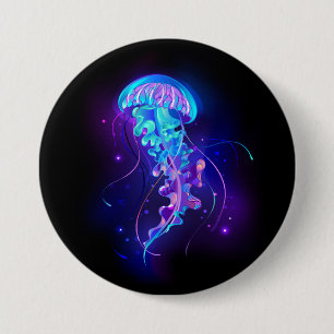 Badge Rond 7,6 Cm Jellyfish éclatante couleur