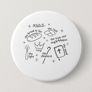 Badge Rond 7,6 Cm Jésus Est...