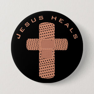 Badge Rond 7,6 Cm Jésus guérit