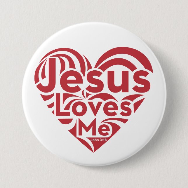 Badge Rond 7,6 Cm Jésus m'aime (Devant)